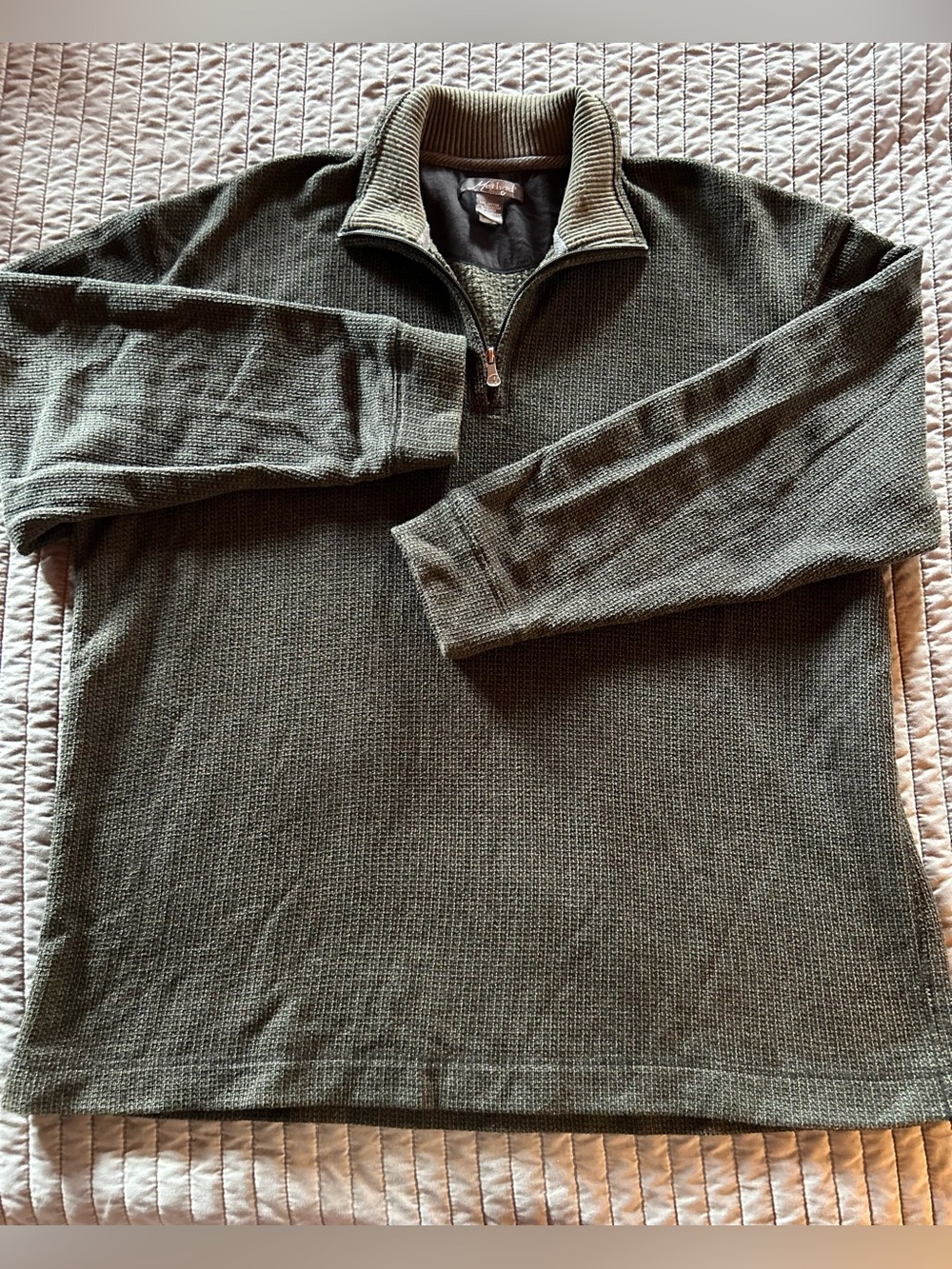 Method Men's Olive Green Half-Zip Sweater Pullover